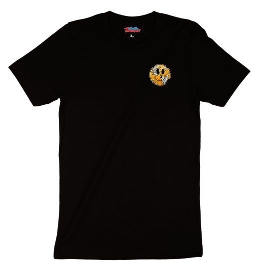 T Shirt with a Smiley/Skull logo Print